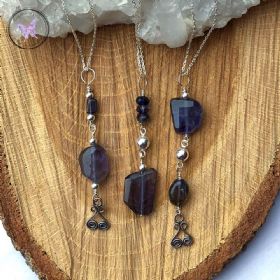 Iolite & Silver Healing Pendant Necklace